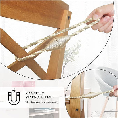 4 Pack Magnetic Curtain Tiebacks Rope Modern Handmade Curtain Tie Backs - Image 4