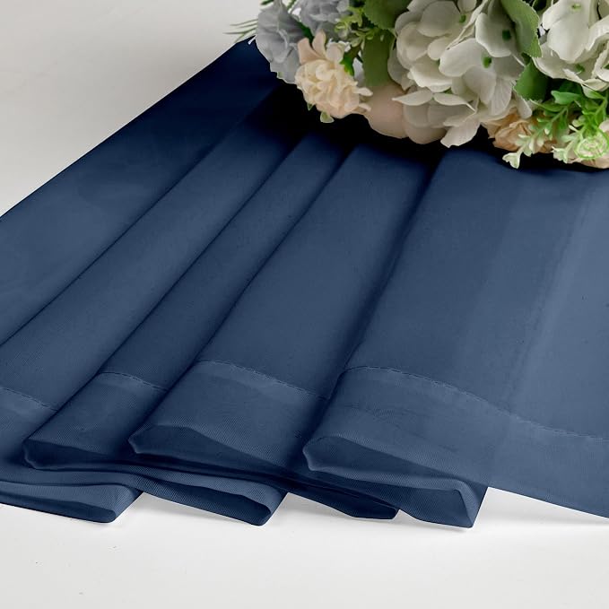 Chyhomenyc Navy Blue Sheer Curtains 30 inch Length 2 Panels, Light Filtering - Image 5