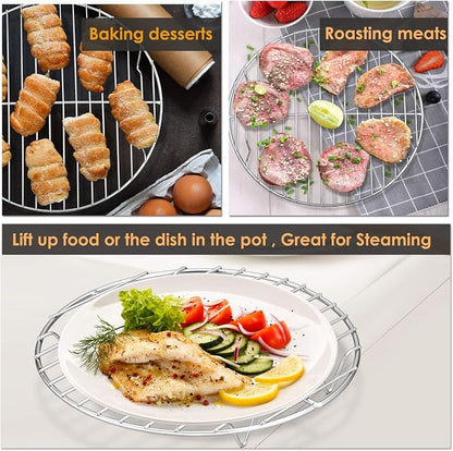 P&P CHEF Round Cooking Rack, Fits Air Fryer/Stockpot/Pressure Cooker/Round Cake - Image 4