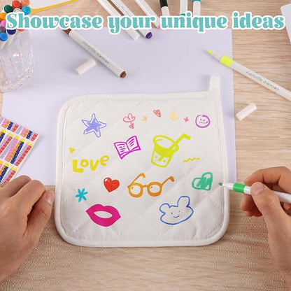 40 Pcs Pot Holder Bulk for Craft Include 16 White Heat Resistant Pot Holders - Image 5