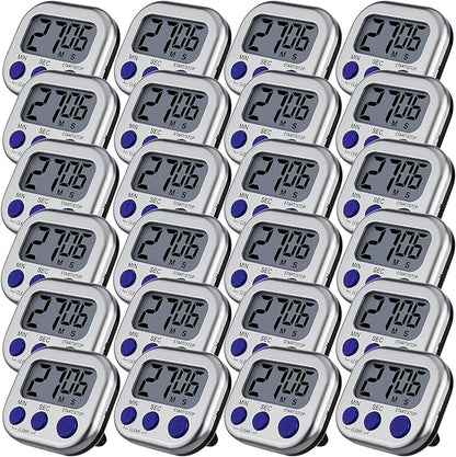 Leumoi 24 Pcs Digital Kitchen Timers Magnetic Back Timers Bulk Large Screen by Leumoi