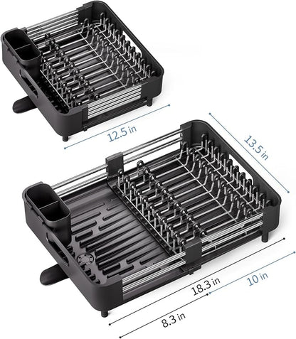 Dish Drying Rack for Kitchen Counter, Extendable Dish Rack - Image 7
