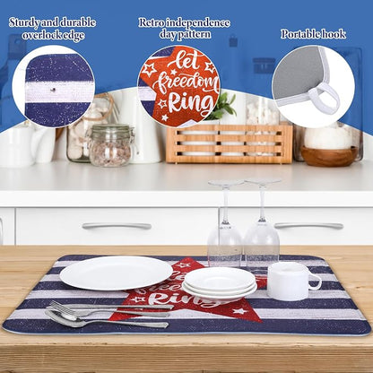 SiliFine 2 Pcs 4th of July Dish Drying Mat - Image 3