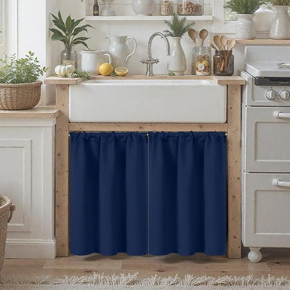 BGment Navy Blue Blackout Curtains 36 Inches Length - Image 2
