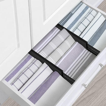 Utoplike 4 pcs Bamboo Kitchen Drawer Dividers Large, Adjustable Black Drawer - Image 7