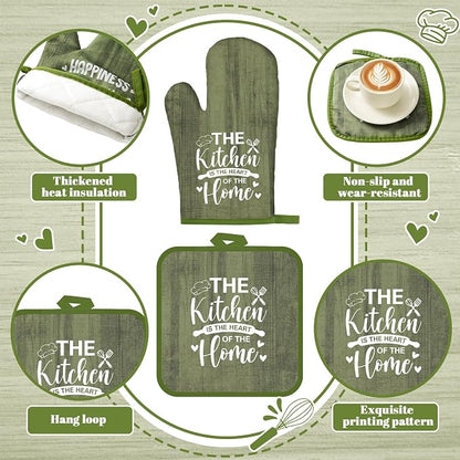 Leinuosen 8 Pcs Kitchen Towels and Oven Mitts Sets Pot Holders Dishcloths Set - Image 4