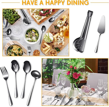 Patelai Serving Utensils Set Include Stainless Steel Large Spoons Slotted - Image 5