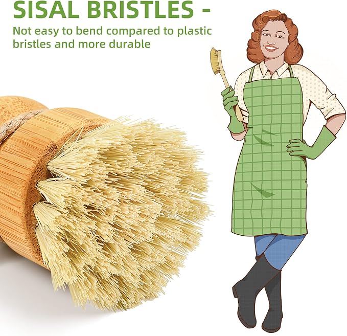 SUBEKYU Bamboo Dish Scrub Brush - Image 2