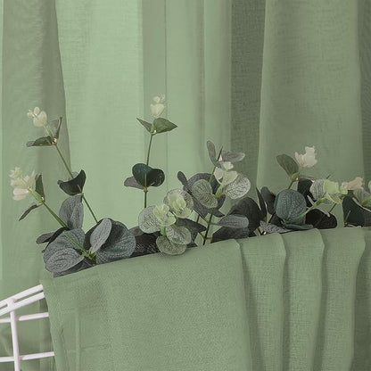 Tollpiz Sheer Curtains Linen Textured Bedroom Curtain Sheers Light Filtering - Image 6
