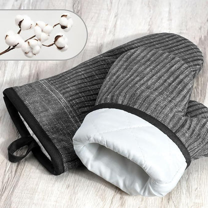 Oven Mitts and Pot Holders, Silicone Oven Gloves, 500 F Heat Resistant Oven - Image 3