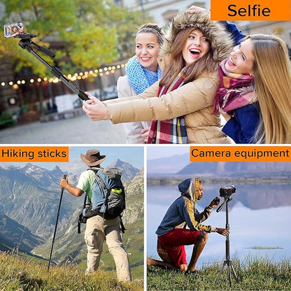 Camera Tripod 66.7 Inch, Patented 3-Way Rotating Portable Cameras Stand Professional Aluminum Travel Phone Camera Mount Monopod for Camera, Smartphone, Suitable for Various Live Vlogging