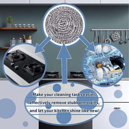 Stainless Steel Scrubber Scrubbing Scouring Pad Sponges Clean Pot Pan and Steel - Image 4