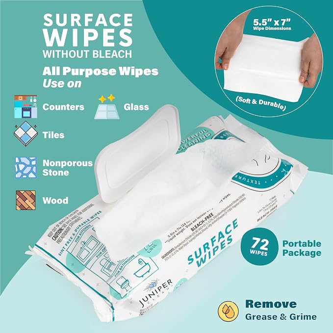 24 Pack Surface Cleaning Wipes Bleach Free, All-Purpose Cleaner - Image 6