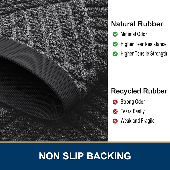 Smiry Front Door Mat Outside Entrance, Heavy Duty Outdoor Indoor Mat, Natural - Image 5
