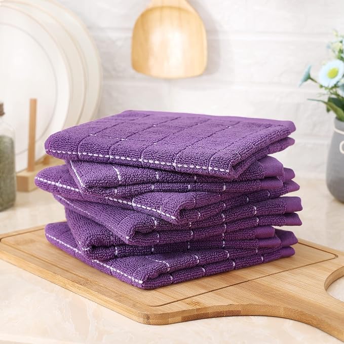 Homaxy 100% Cotton Terry Kitchen Towels, Checkered Designed, Soft and Super - Image 8