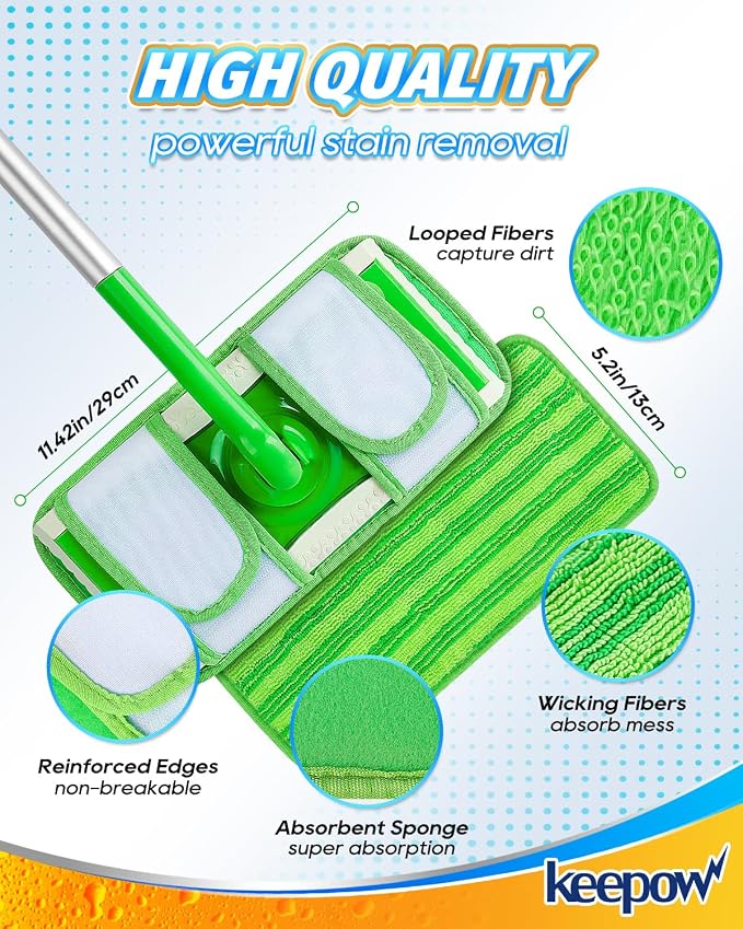 Keepow Reusable Mop Pads Refills Compatible - Image 2