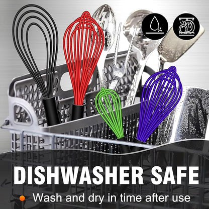 Walfos Whisk, Whisks for Cooking Non Scratch.Silicone Whisk Set of 4 Kitchen - Image 8