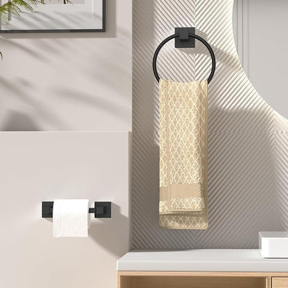 FORIOUS Toilet Paper Holder Wall Mount and Hand Towel Ring Set, SUS 304 - Image 2