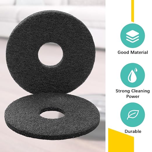 12" Black Scrubbing Pads Commercial Cleaning Orbiter Pads-Maintenance Non Woven - Image 3