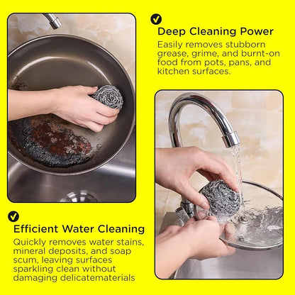6 Pcs Simba Stainless Steel Wool Scrubber Pads - Image 4