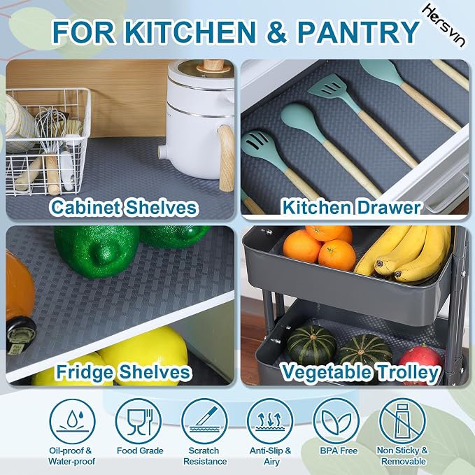 Shelf Liners 12 in x 20 ft EVA Drawer Mats, Non-Adhesive Cupboard Pad, Kitchen - Image 4