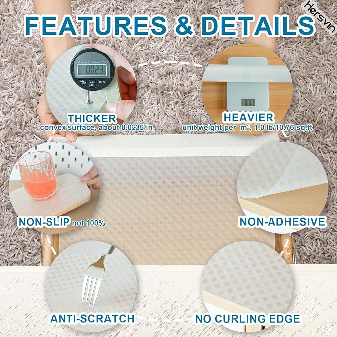 Shelf Liners 14 in x 20 ft EVA Drawer Mats, Non-Adhesive Cupboard Protector - Image 2