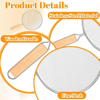 8.3Inch Grease Splatter Screen, Stainless Steel Grease Splatters Guard - Image 3