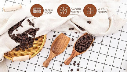 Wooden Coffee Scoop, 6.3 Inch Large Ground Coffee Scoop, Acacia Wood Wooden - Image 4
