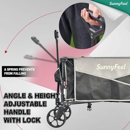 SunnyFeel Heavy Duty Collapsible Outdoor Utility Wagon Cart 400LB Capacity - Image 4