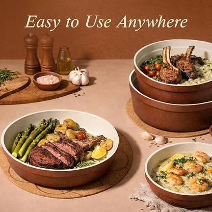 CAROTE 22Pcs Ceramic Cookware Set, Pots and Pans Set Non Stick Removable Handles - Image 2