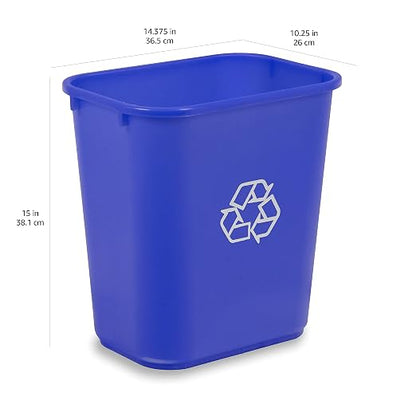 Amazon Basics Rectangular Commercial Office Wastebasket, w/Recycle Logo - Image 3