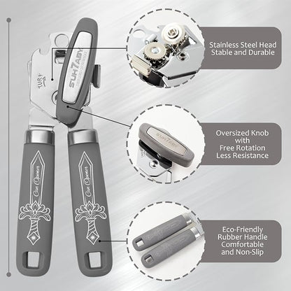 Manual Can Opener with Magnet, Heavy Duty Hand Can and Bottle Opener with - Image 2