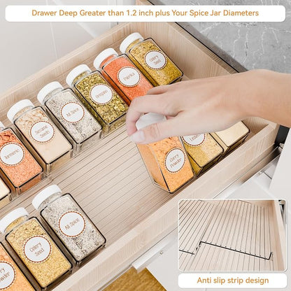 Yieach 8 Pack Adjustable Narrow In Drawer Spice Organizer - Image 9