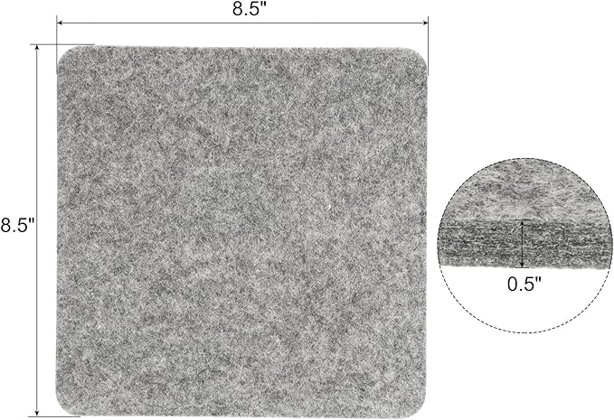 PATIKIL Wool Pressing Mat, 8.5" x 8.5" Wool Ironing Pad Blanket 0.5" Thickened Heat Resistant Quilting Ironing Pad for Quilters Sewing Craft, Grey