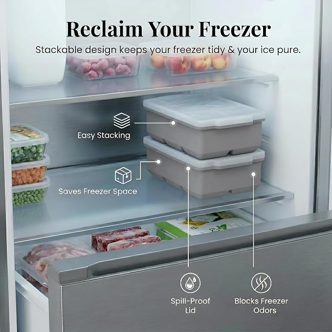 KitchFort Large Silicone Ice Cube Tray, Easy Release 2" Big Ice Cubes - Image 5