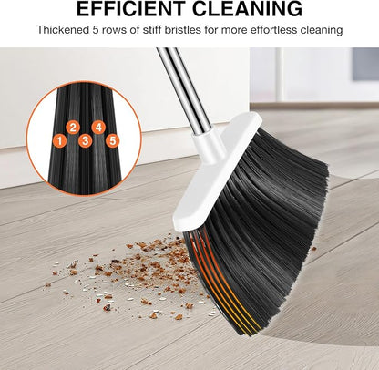 NACENA Broom and Dustpan Set, 52-in Long Adjustable Handle Broom Dustpan Combo - Image 6
