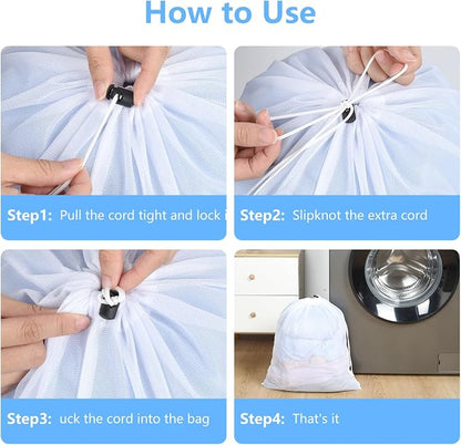 OTraki 16 x20 Inch Small Laundry Bags 2PCS Fine Mesh Washing Bag Drawstring - Image 6