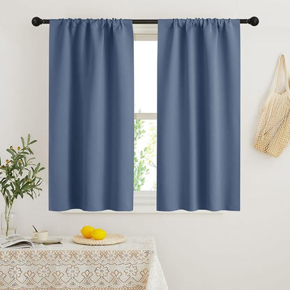 RYB HOME 45 inch Curtains for Kitchen Room Darkening Privacy Mini Curtain for by RYBHOME