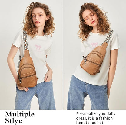 Sling Bag Crossbody Bags for Women Small Cross Body Bag Fanny Packs Chest Sling Purse for Daily Travel Leisure Sport