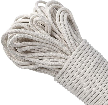 164 Feet 1/4 Inch White Natural Cotton Rope, Cotton Clothesline Rope, - Image 3