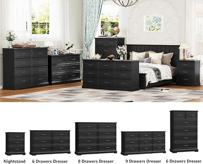 9 Drawer Dresser for Bedroom, Rustic Farmhouse Dresser - Image 7