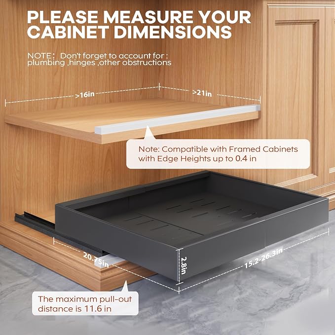 Seinloes 2 Pack Expandable Pull Out Cabinet Organizer 21"Deep - Image 5