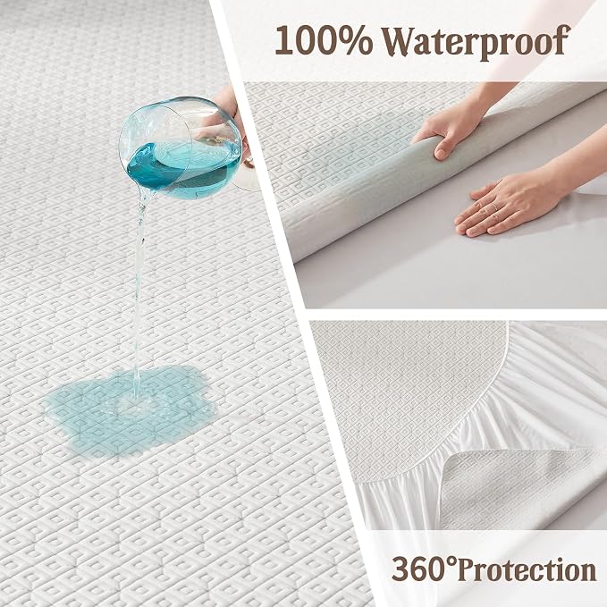 BEDLORE California King Mattress Protector, Waterproof Noiseless Mattress Cover - Image 4