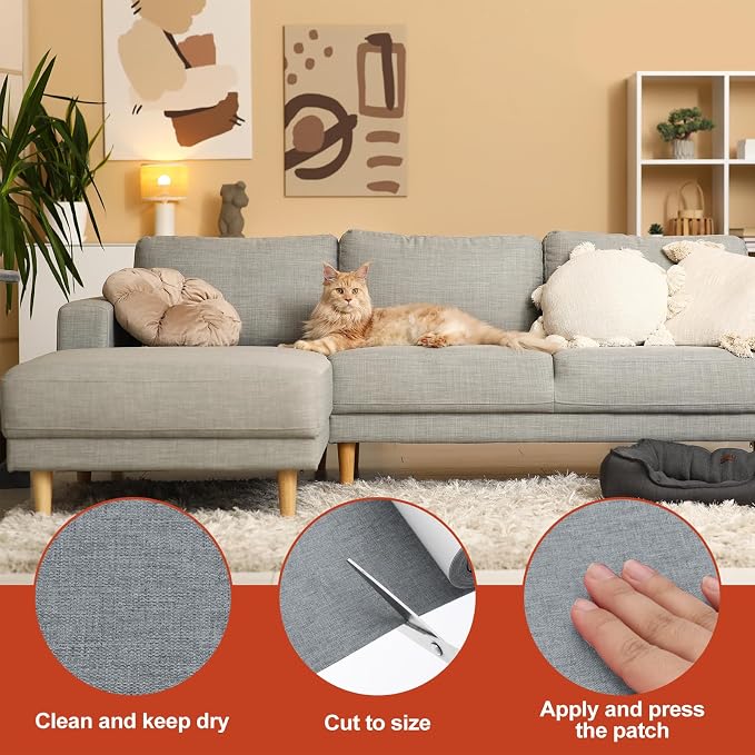 PATIKIL 70x6.2 Inch Linen Repair Tape, Repair Fabric Patch Self Adhesive Couch - Image 3