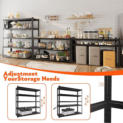 72" H Garage Shelving 2000LBS Heavy Duty Storage Shelves Adjustable 5 Tier - Image 7