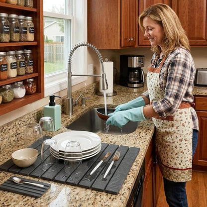 Large Stone Dish Drying Mat for Kitchen Counter, Home Essentials - Image 7