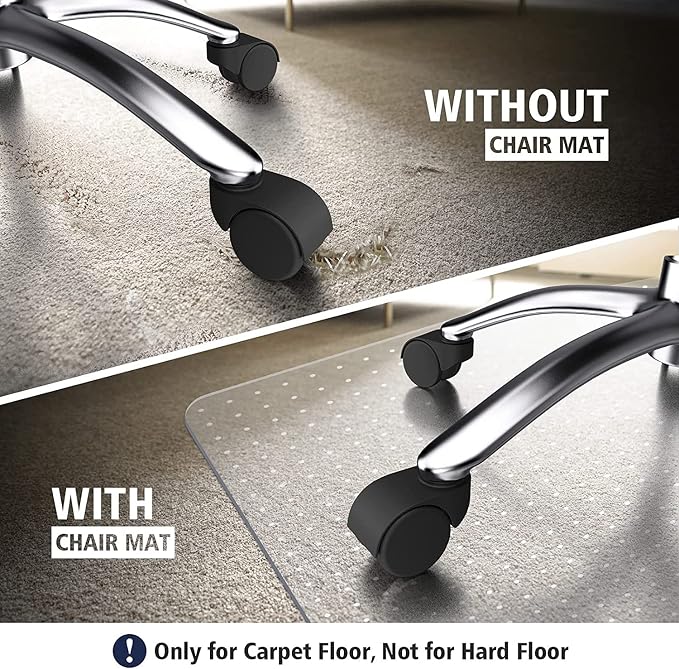 Azadx Chair Mat for Carpet 60"x 36" Large Chair Mats for Carpeted Floors - Image 2