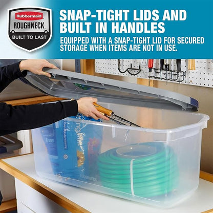 Rubbermaid Roughneck Clear 95 Qt/23.75 Gal Storage Containers, Visible Base - Image 4