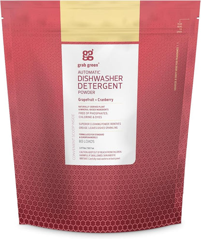 Grab Green Automatic Dishwashing Detergent Powder 3.17 lbs, 80 Loads, by GrabGreen
