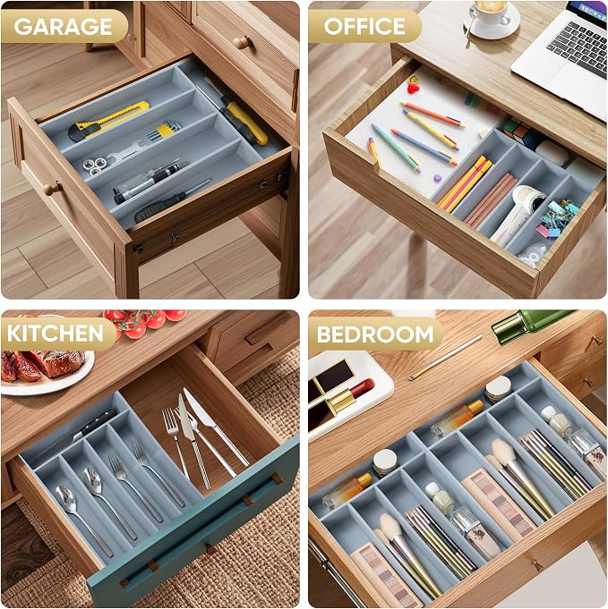 Silverware Organizer, 2 Pack 10 Inch Utensil Organizer Kitchen Drawer Organizer - Image 6